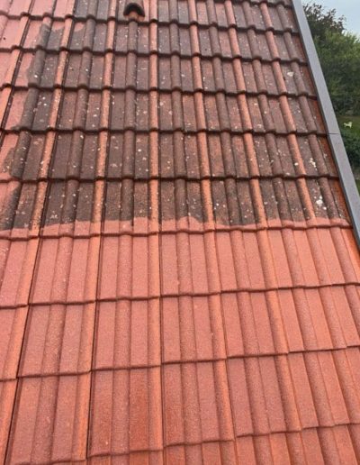 Avant après : Nettoyage de toiture par SNMultiservices : Elimination des mousses et lichens
